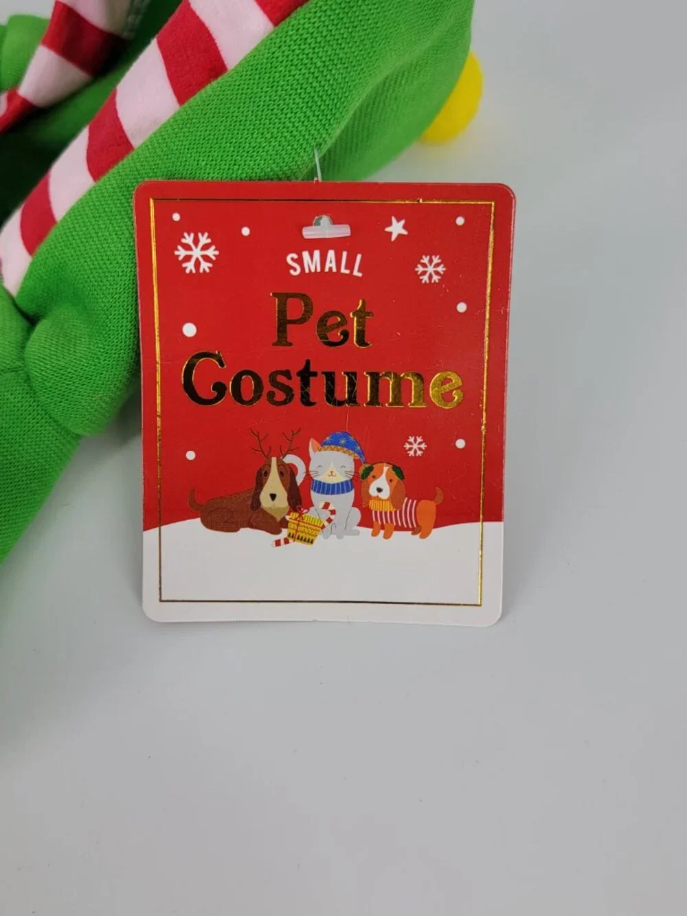 Best Brands Elf Pet Costume Hooded Green Red White Size XSmall
